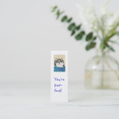 小型しおりカード、タキシード猫 スキニー名刺 (スタンド正面)