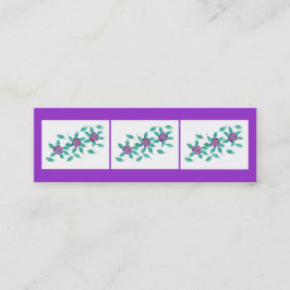 小型しおりカード、紫色のサクラソウの花 スキニー名刺