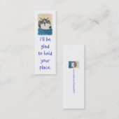 小型しおりカード、WhiteTuxedo黒い猫 スキニー名刺 (正面/裏面)