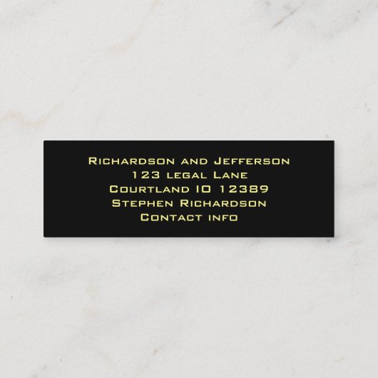 小型しおり スキニー名刺 (裏面)