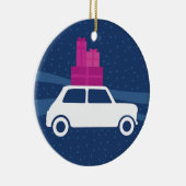 小型たる製造人のクリスマスの交通 セラミックオーナメント (右)