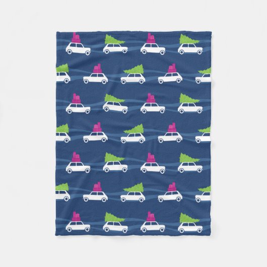 小型たる製造人のクリスマスの交通 フリースブランケット (正面)