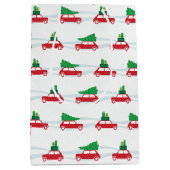 小型たる製造人のクリスマスの交通 ミディアムペーパーバッグ (正面)