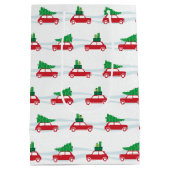 小型たる製造人のクリスマスの交通 ミディアムペーパーバッグ (裏面)