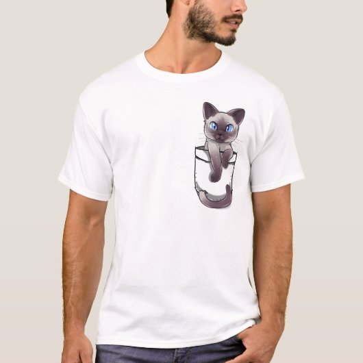 小型のかわいいシャム猫の子ネコ Tシャツ (正面)