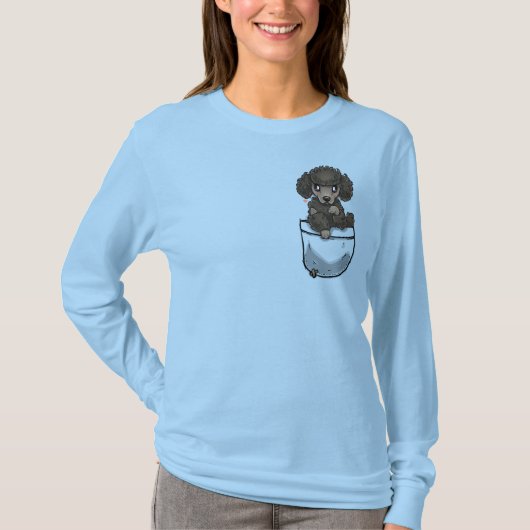 小型のかわいいプードルの小犬 Tシャツ (正面)