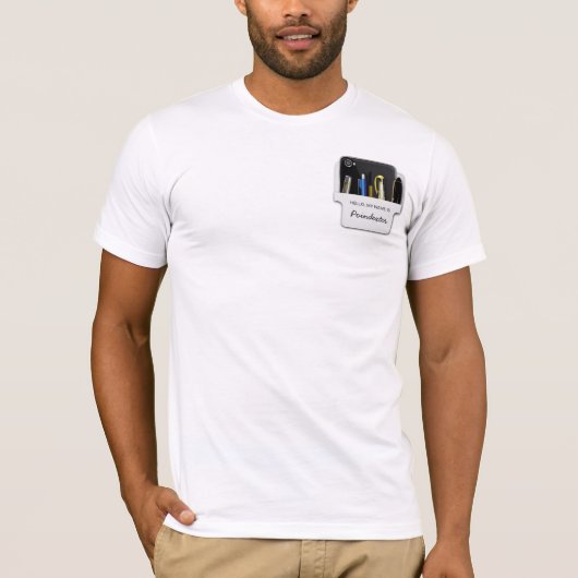 小型の保護装置のギークはこんにちは私の名前あります Tシャツ (正面)