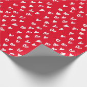 小型の平底船のハートの包装紙 ラッピングペーパー (角)