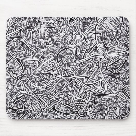 小型の平底船の落書きのマウスパッド マウスパッド (正面)