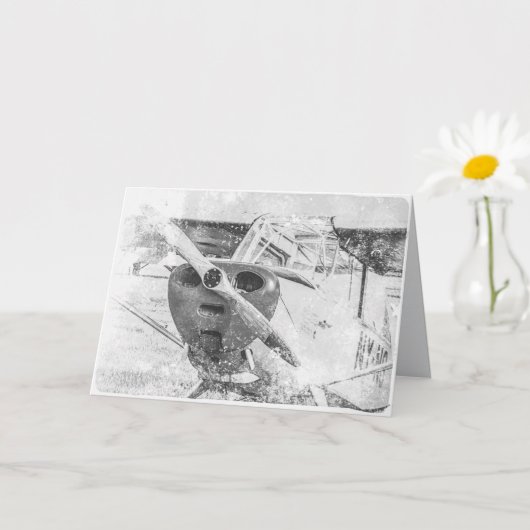 小型アンティーク二面風化白黒 カード (小さな植物)