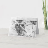 小型アンティーク二面風化白黒 カード (正面)