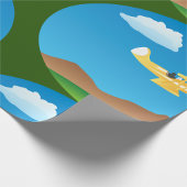 小型イエロー飛行機包装紙 ラッピングペーパー