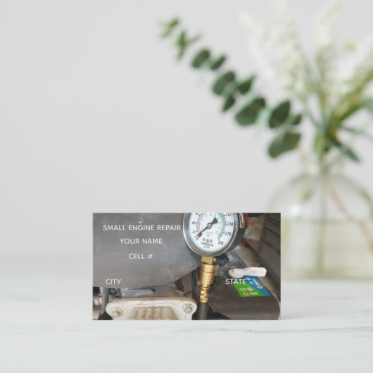 小型エンジンの修理と診断 名刺 (スタンド正面)