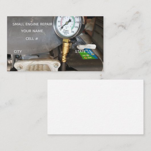 小型エンジンの修理と診断 名刺 (正面/裏面)