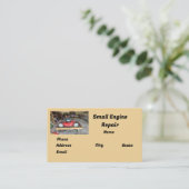 小型エンジンの修理専門店 名刺 (スタンド正面)