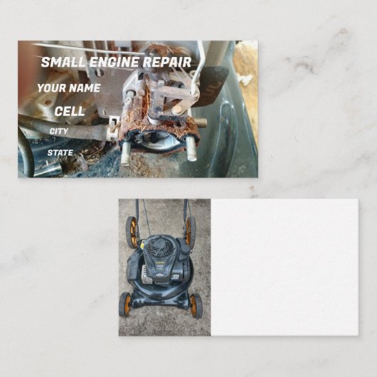 小型エンジンの草刈り機修理 名刺 (正面/裏面)