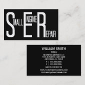 小型エンジン修理ブラックシンプル 名刺 (正面/裏面)