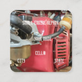 小型エンジン修理 スクエア名刺 (正面)