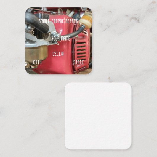 小型エンジン修理 スクエア名刺 (正面/裏面)