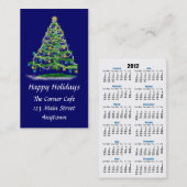 小型カードwクリスマスツリー及びカレンダーの背部 名刺 (正面/裏面)