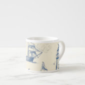 小型ガラス製カップと海洋詳細 エスプレッソカップ (正面右)