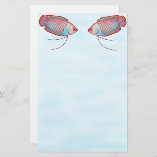 小型グラミーの魚の文房具 便箋 (正面/裏面)