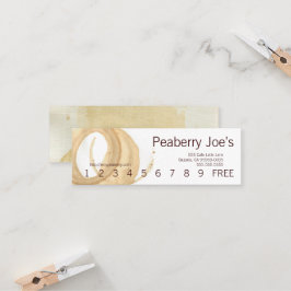 小型コーヒーカップの汚れのパンチカード ロイヤリティカード