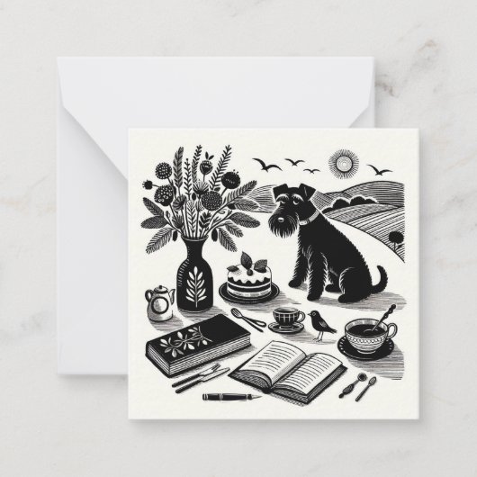 小型シュナウツァーノートカード ノートカード (正面)