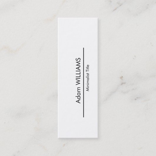 小型シンプルな最小主義の名刺 スキニー名刺 (正面)