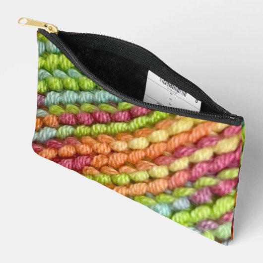 小型ジッパーバッグクローズアップ編み物写真 アクセサリーポーチ (見開き)