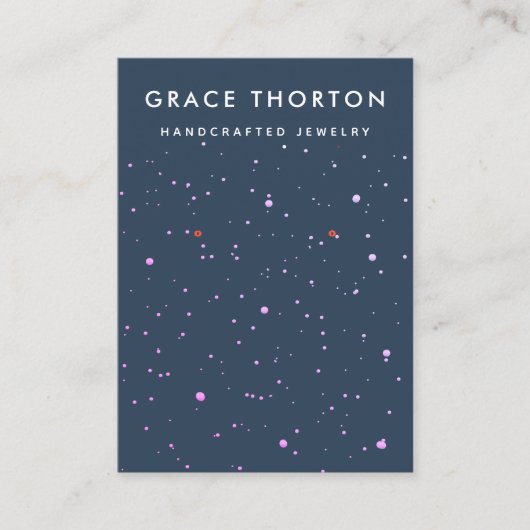 小型スターティール(緑がかった色)イヤリングジュエリーディスプレイカード 名刺 (正面)