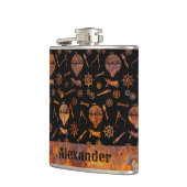 小型スチームパンクカラフルラスティバルーンテーマ フラスク (左)