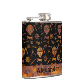 小型スチームパンクカラフルラスティバルーンテーマ フラスク (右)