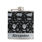 小型スチームパンクシルバージンクエアシップ名前をカスタムする フラスク (正面)