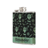 小型スチームパンクヴェルディグリバルーンテーマカスタム フラスク (左)