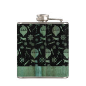 小型スチームパンクヴェルディグリバルーンテーマカスタム フラスク (裏面)