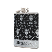 小型スチームパンク銀亜鉛バルーン名前をカスタムする フラスク (左)