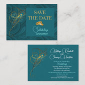 小型ハンドアウトを結婚している日付の孔雀を救って下さい エンクロージャーカード (正面/裏面)