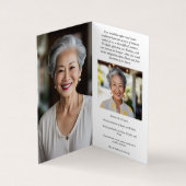 小型バタフライメモリアル祈りの言葉カード 名刺 (内部)