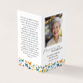 小型バタフライメモリアル祈りの言葉カード 名刺 (外部)