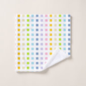 小型パステル調の虹の正方形 バスタオルセット (ウォッシュタオル)