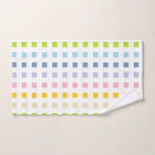 小型パステル調の虹の正方形 バスタオルセット (ハンドタオル)