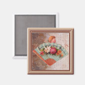 小型ビクトリアン女性用ファンプリント磁石 マグネット (正面/裏面)