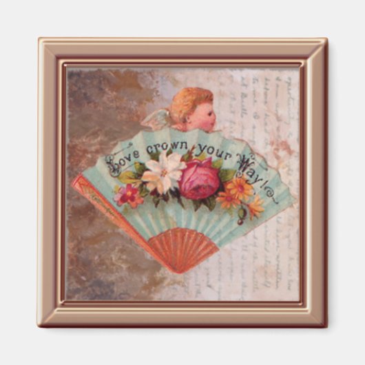 小型ビクトリアン女性用ファンプリント磁石 マグネット (正面)