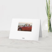 小型ビーチの一口を運転するサンタの中の挨拶 シーズンカード (裏面)