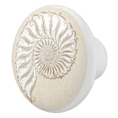 小型ビーチシェルドロワーノブ セラミックノブ (右)