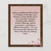 小型ピンクスワール化粧品パーティーフライヤー チラシ (裏面)