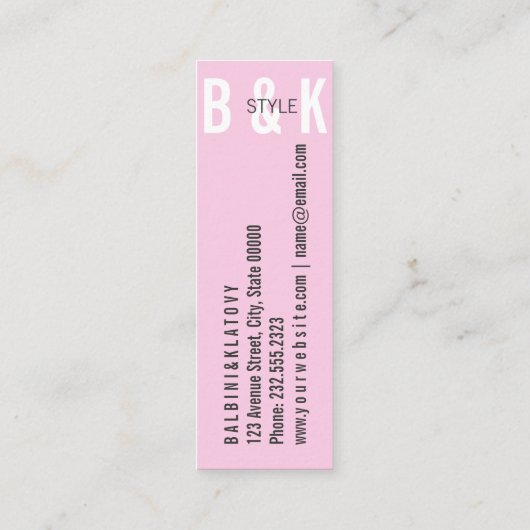 小型ピンク スキニー名刺 (裏面)