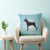 小型ピンシャーハッピーバースデーデザイン クッション (椅子)