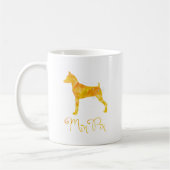 小型ピンシャー水彩デザイン コーヒーマグカップ (左)